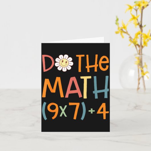 Do The Math 67 Meme Funny Six Seven Math Teacher S Kaart (Gele Bloem)