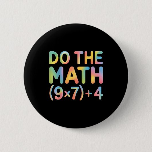 Do The Math Equation Thanksgiving Teacher 67 Six S Ronde Button 5,7 Cm (Voorkant)