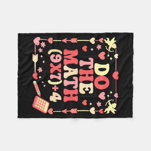 Do The Math Equation Valentine's Day Math Teacher  Fleece Deken (Voorkant (Horizontaal))