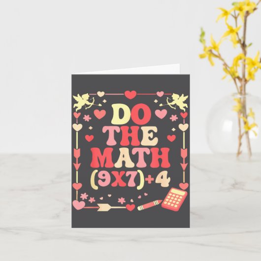 Do The Math Equation Valentine's Day Math Teacher  Kaart (Gele Bloem)