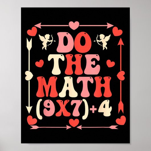 Do The Math Equation Valentine's Day Math Teacher  Poster (Voorkant)