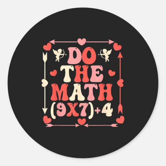 Do The Math Equation Valentine's Day Math Teacher  Ronde Sticker (Voorkant)
