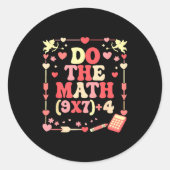 Do The Math Equation Valentine's Day Math Teacher  Ronde Sticker (Voorkant)