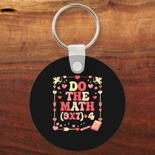 Do The Math Equation Valentine's Day Math Teacher  Sleutelhanger (Voorkant)