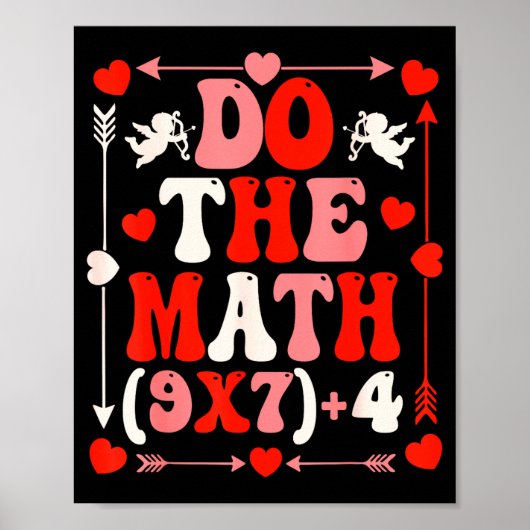 Do The Math Teacher 67 Meme Six Seven Valentine's Poster (Voorkant)