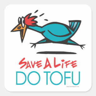 Do Tofu Vegan Vegetarian Vierkante Sticker