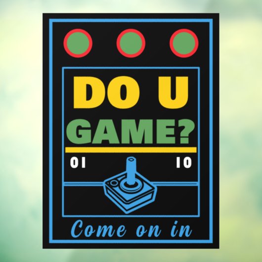 Do U Game? Multi Color Raamsticker (Vel 3)