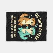 Do Unto Otters Playful Otter Pun Girls Kids Birthd Fleece Deken (Voorkant (Horizontaal))