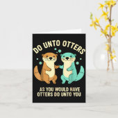 Do Unto Otters Playful Otter Pun Girls Kids Birthd Kaart (Gele Bloem)