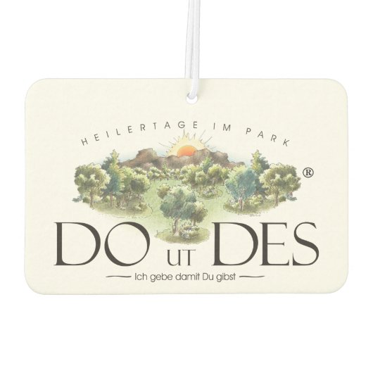 DO UT DES Logo als Autolufterfrischer Luchtverfrisser (Achterkant)