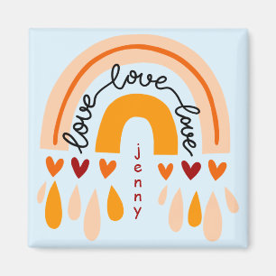 "DO WHAT YOU LOVE" CITAAT BRUINE RETRO BOHO REGENB MAGNEET