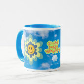 Do What You Love mok met lichtblauw handvat (Voorkant links)