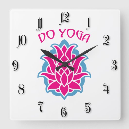 Do yoga vierkante klok (Voorkant)