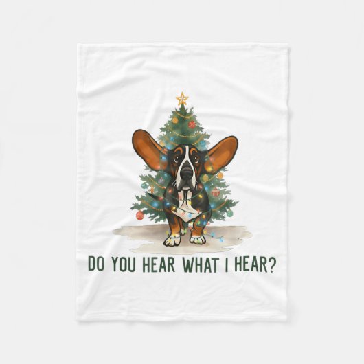Do You Hear What I Hear Funny Bet Hound Dog Fleece Deken (Voorkant)