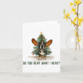 Do You Hear What I Hear Funny Bet Hound Dog Kaart (Gele Bloem)