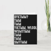 Do You Know The Muffin Man Dyktmm Funny Quote Kaart (Voorkant)