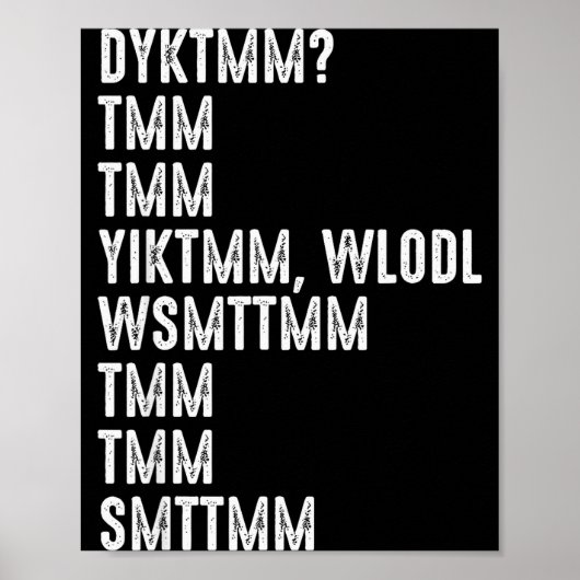 Do You Know The Muffin Man Dyktmm Funny Quote Poster (Voorkant)