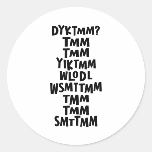 Do You Know The Muffin Man Dyktmm Nostalgia Funny Ronde Sticker (Voorkant)