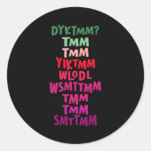 Do You Know The Muffin Man Dyktmm Nostalgia Funny Ronde Sticker (Voorkant)