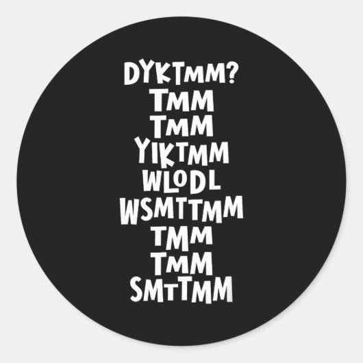 Do You Know The Muffin Man Dyktmm Nostalgia Funny Ronde Sticker (Voorkant)