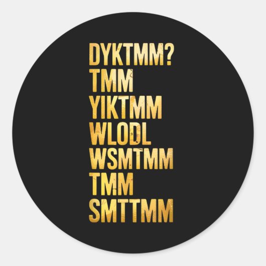 Do You Know The Muffin Man Dyktmm Ronde Sticker (Voorkant)
