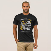 Doaf Awareness Warrior Support Silver&Gold Ribbon T-shirt (Voorkant volledig)