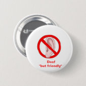 doaf,     doof "maar vriendelijk" ronde button 5,7 cm (Voorkant /achterkant)