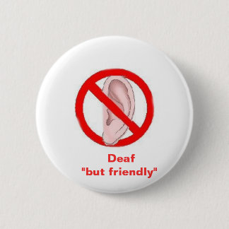 doaf,     doof "maar vriendelijk" ronde button 5,7 cm