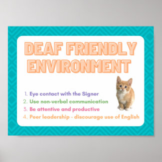 Doaf Friendly Environment - ASL Class Poster