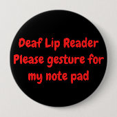 Doaf Lip Reader Gesture for Notepad Alert Message Ronde Button 4,0 Cm (Voorkant)