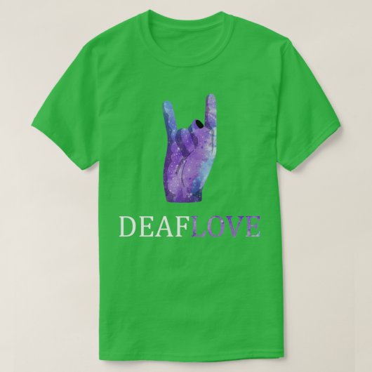 Doaf Love the Sign Associated with American Sign L T-shirt (Design voorkant)