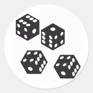 dobbelen ronde sticker