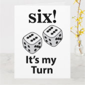 Dobbelen Zes is mijn beurt Dobbelsteen gooien Kaart (Gele Bloem)