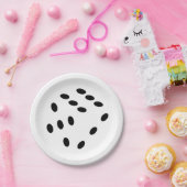 Dobbelsteen, dobbelstenen. Gokken, kansspel, geld Papieren Bordje (Feest)