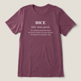 Dobbelsteen Grappig Spel RPG Definitie Met Witte T Tri-Blend Shirt