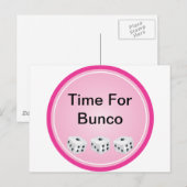 dobbelsteen met roze cirkel aanpasbaar briefkaart (Voorkant / Achterkant)