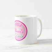 dobbelsteen met roze cirkel aanpasbaar koffiemok (Voorkant rechts)