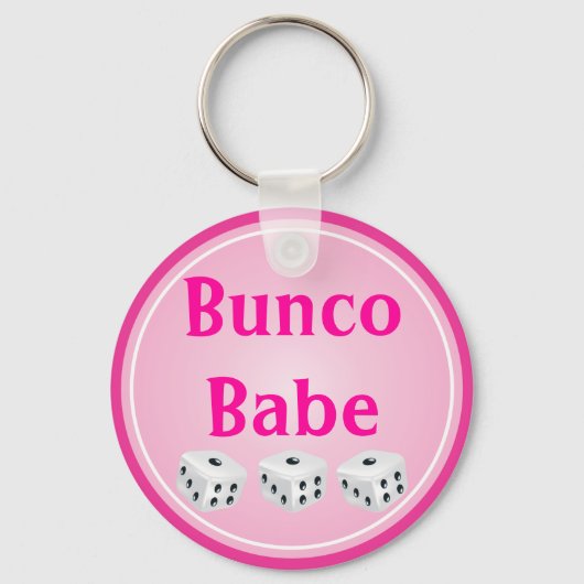 dobbelsteen met roze cirkel aanpasbaar sleutelhanger (Voorkant)