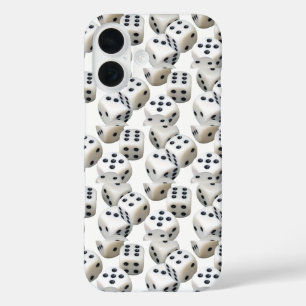 dobbelsteen op zwart iPhone 16 hoesje