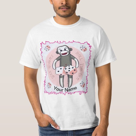 Dobbelsteen van Sock Monkey T-shirt (Voorkant)