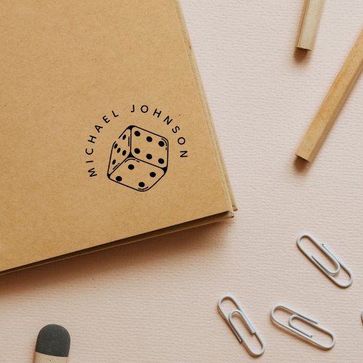 Dobbelsteen voor bordspel met aangepaste naam rubberstempel