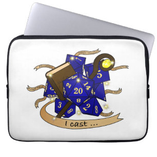 Dobbelsteenontwerp voor tovenaars laptop sleeve