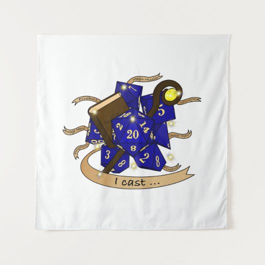Dobbelsteenontwerp voor tovenaars wandkleed (Voorkant)