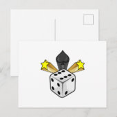 Dobbelstenen bij Poker met Schoppen & Sterren Briefkaart (Voorkant / Achterkant)