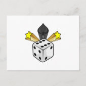 Dobbelstenen bij Poker met Schoppen & Sterren Briefkaart (Voorkant)