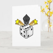 Dobbelstenen bij Poker met Schoppen & Sterren Kaart (Gele Bloem)