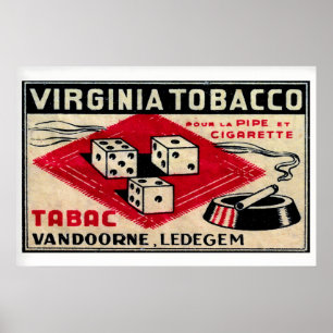 Dobbelstenen Frankrijk 1920s-30s Luciferdoosje Lab Poster