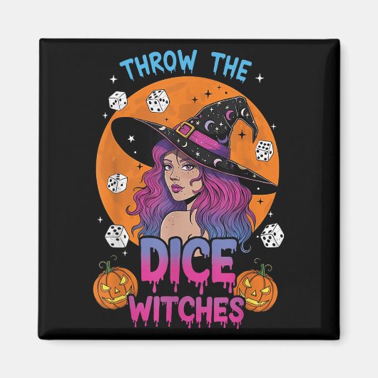 Dobbelstenen Heksen Bunco Feest Grappig Halloween Magneet (Voorkant)