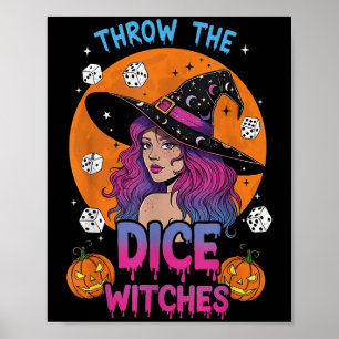 Dobbelstenen Heksen Bunco Feest Grappig Halloween Poster