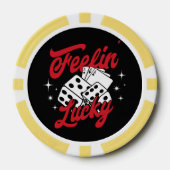Dobbelstenen & Kaarten Retro Casino 'Feelin’ Lucky Poker Chips (Voorkant)
